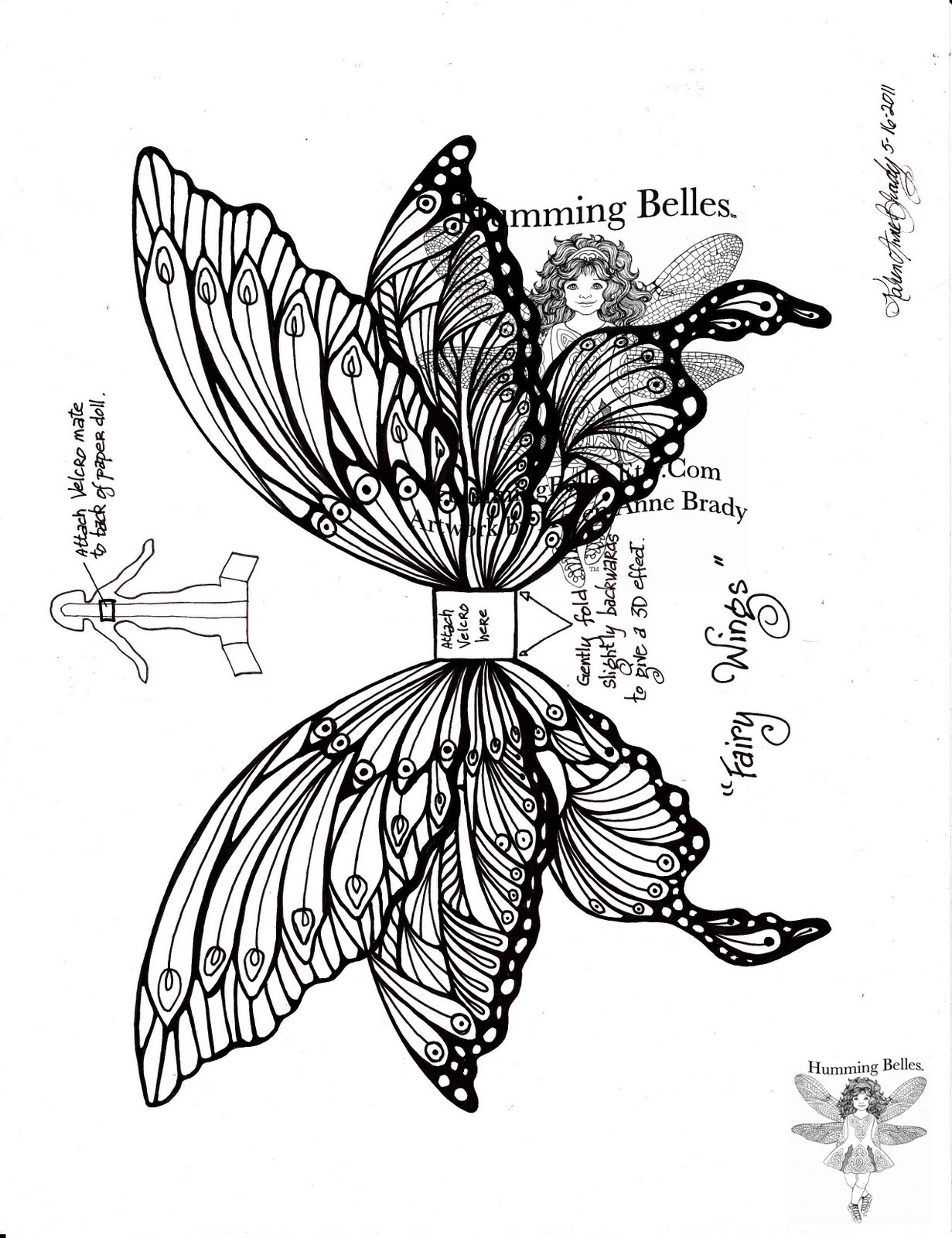 Broken Fairy Wings Coloring Pages
